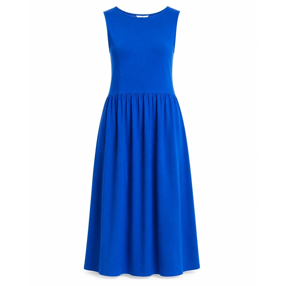 Market & Spruce Jillian Boatneck Mixed Media Dress Blue XL Sleeveless NWT
